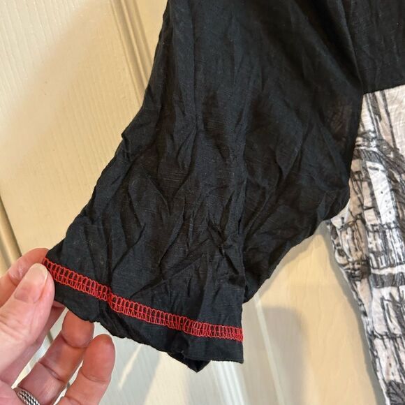 Carine Andie Dress Paris Scene Layered Crinkle S Valentine Date Night - Picture 8 of 14